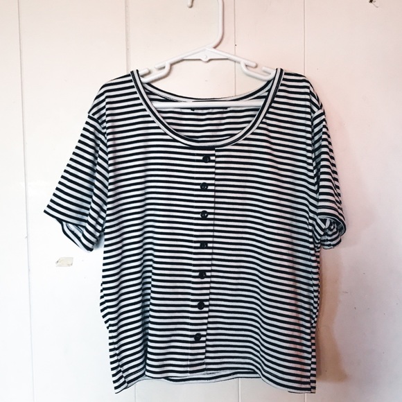 SHEIN striped button up top - Picture 2 of 5